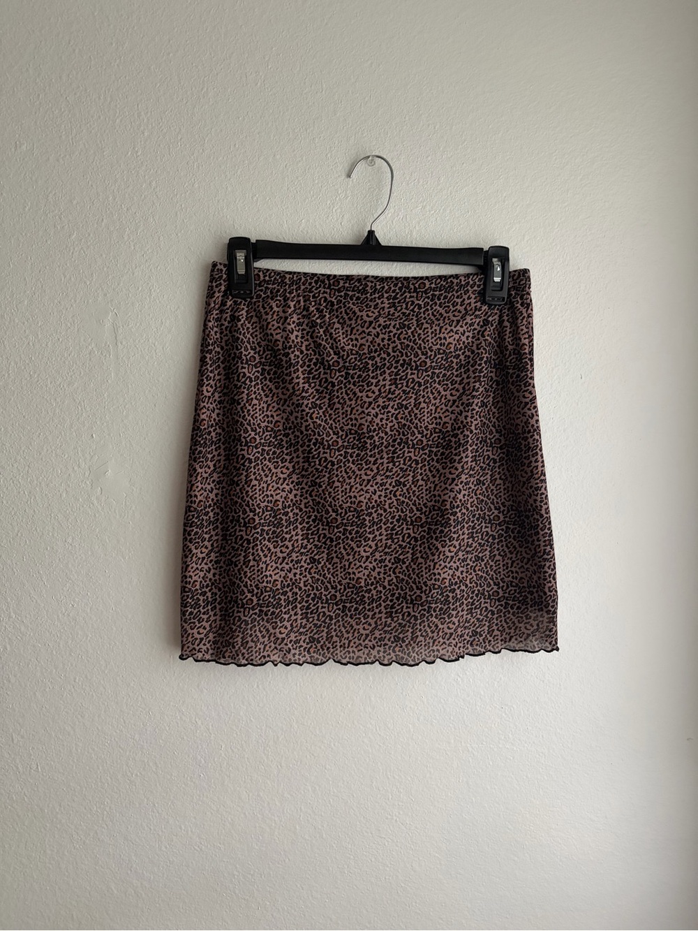 Leopard Print Mini Skirt - Brown/Black - Picture 2 of 5